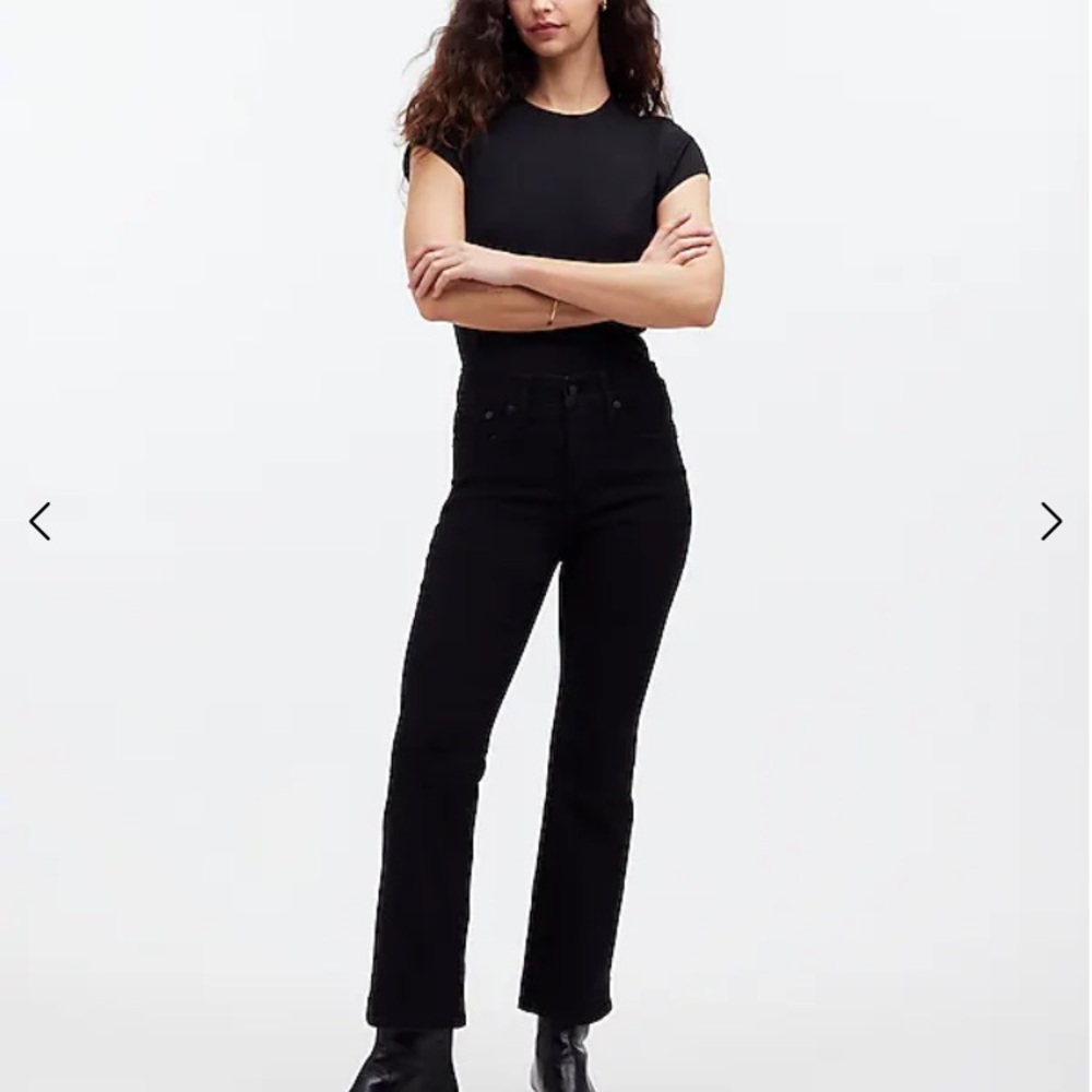 Madewell cropped kickout black jeans petite